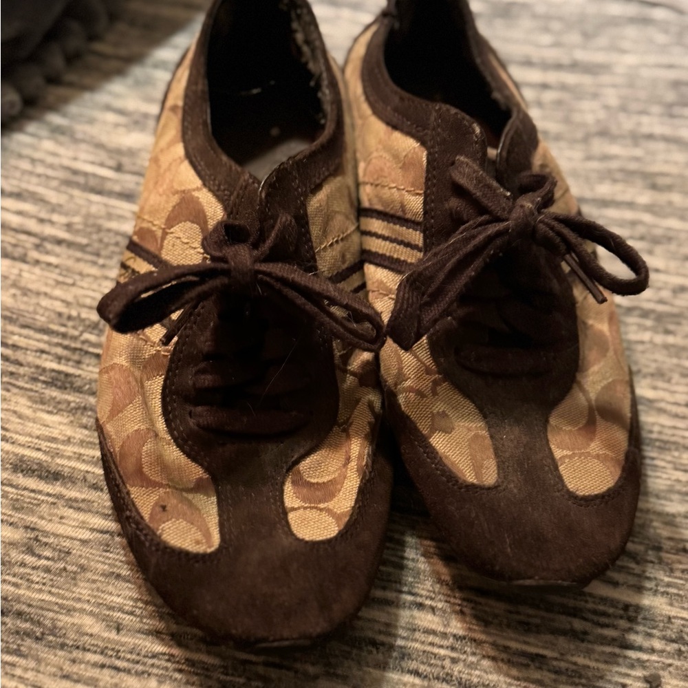 Coach Brown and Tan tennis Athletic Shoes